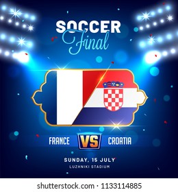 Football final match between France and Croatia background.