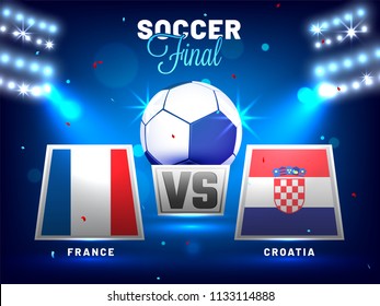 Football final match between France and Croatia background.