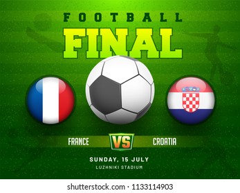 Football final match between France and Croatia background.