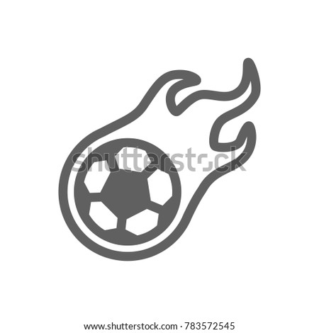 Football with fire icon vector
