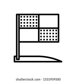 football flag at the corner icon, vector and illustration