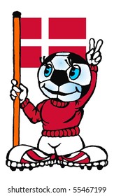 Football with a flag of Denmark vector eps10
