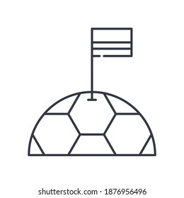 Football flag icon, linear isolated illustration, thin line vector, web design sign, outline concept symbol with editable stroke on white background.