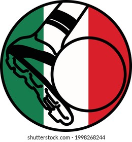 football and flag of italy logo