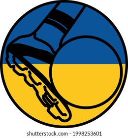 football and flag of ukraine logo