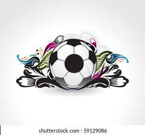 Football floral design with isolated on a white.