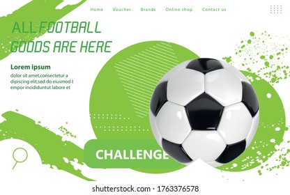 Football flyer, ticket or banner background. Soccer or football ball on modern background. Football abstract design template for soccer covers design.