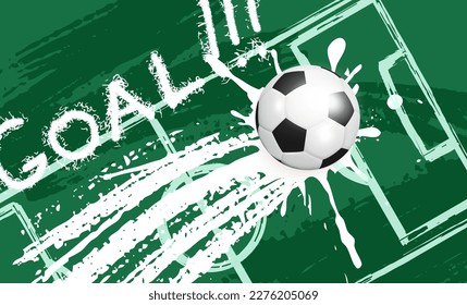 Football flyer, ticket or banner background. Football or soccer ball on modern background. Football cover design template