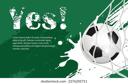Football flyer, ticket or banner background. Football or soccer ball on modern background. Football cover design template