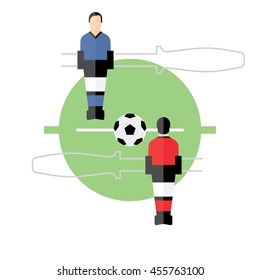 football, Foosball, table top game, soccer, flat illustration