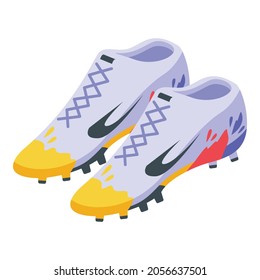 Football footwear icon. Isometric of football footwear vector icon for web design isolated on white background