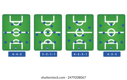 Football formation strategy. vector illustration