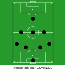 Football formation tactic and planning. Flat design illustration vector.