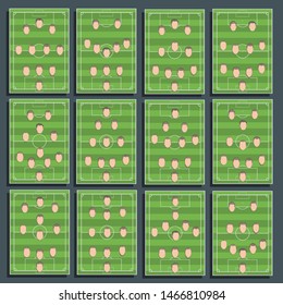 Football Formations and Strategies in Editable Design and Easy to Customize