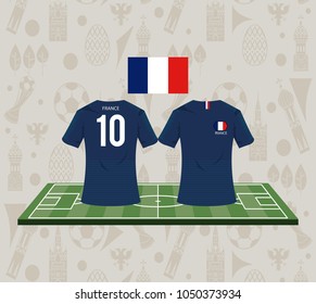 Football France Sport Wear Tshirt Stock Vector (Royalty Free ...