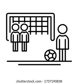 Football free kick - outline icon design - vector illustration 