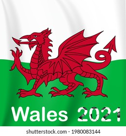 Football game background Wales with flag. Vector Illustration. EPS10