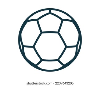 Football game ball icon. Classic soccer ball icon on isolated background. Outline icon. Vector illustration.