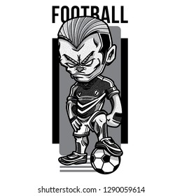 Football Game Black and White Illustration