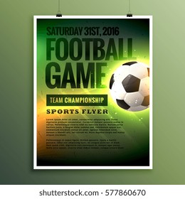 football game flyer design card invitation template