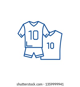 Football game line icon concept. Football game flat  vector symbol, sign, outline illustration.
