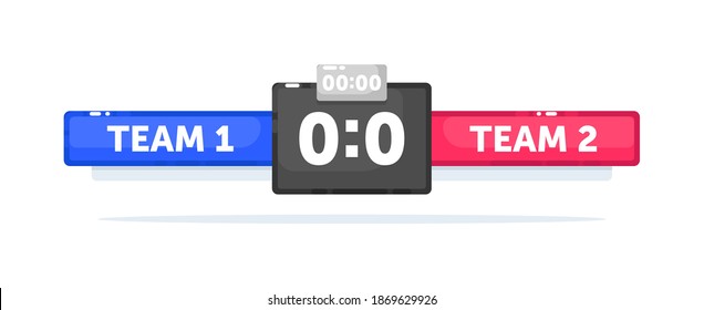Football Game Match Score On Scoreboard Template Isolated