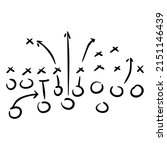 Football Game Plan Doodle. High quality vector