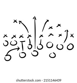 Football Game Plan Doodle. High quality vector