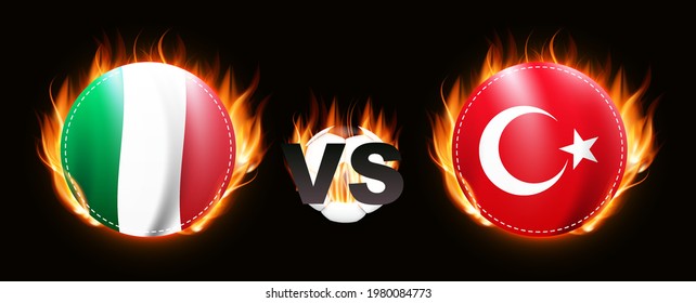 Football game. Turkey and Italy. Vector Illustration. EPS10