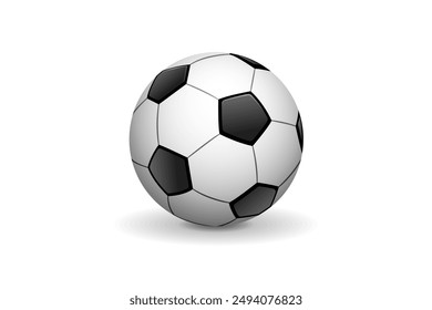 football games Icon Vector illustration.soccer ball isolated on white background with shadow, 3d style for graphic and web design, logo. EPS10 black pictogram.