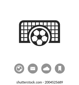 Football gate and ball vector icon. Soccer Sport goalkeeper symbol.