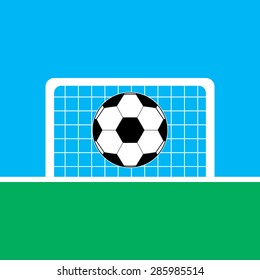 Football gate and ball vector icon. Soccer Sport goalkeeper symbol