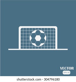 Football gate and ball vector icon. Soccer Sport goalkeeper symbol