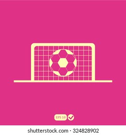 Football gate and ball vector icon. Soccer Sport goalkeeper symbol