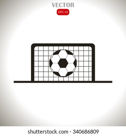 Football gate and ball vector icon. Soccer Sport goalkeeper symbol