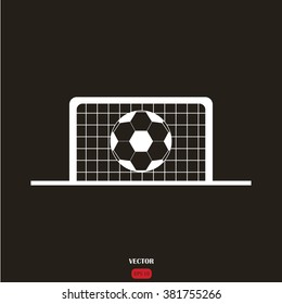 Football gate and ball vector icon. Soccer Sport goalkeeper symbol