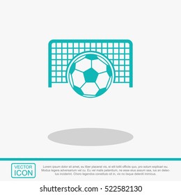 Football gate and ball vector icon. Soccer Sport goalkeeper symbol.