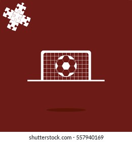 Football gate and ball vector icon. Soccer Sport goalkeeper symbol
