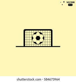 Football gate and ball vector icon. Soccer Sport goalkeeper symbol