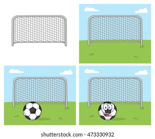 Football Gate. Vector Collection Set Isolated On White Background