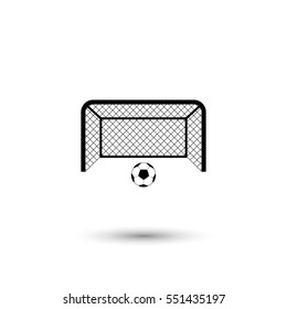 Football gates vector icon with round  shadow