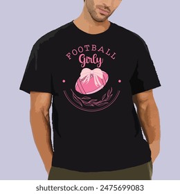 FOOTBALL GIRLY  VINTAGE SPORTS T-SHIRT DESIGN,