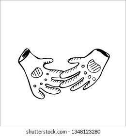 football gloves vector sketch