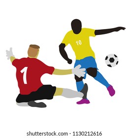 Football. go one on one with the goalkeeper.