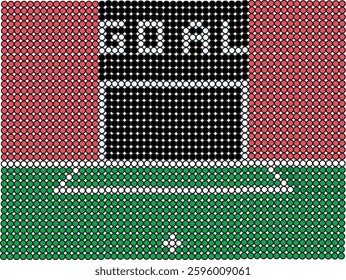 Football goal background with circle art. Red black theme. Goal theme