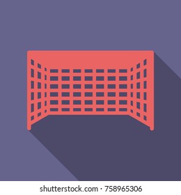 Football goal in flat style with shadow