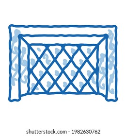 Football Goal Gate sketch icon vector. Hand drawn blue doodle line art Football Goal Gate sign. isolated symbol illustration