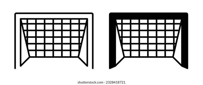 Football goal icon set. Soccer net vector symbol.