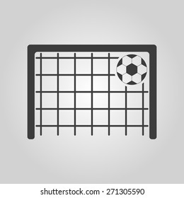 The football goal icon. Soccer symbol. Flat Vector illustration