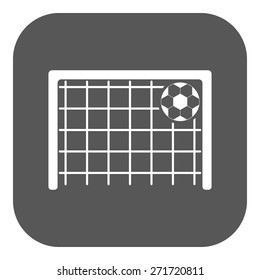 The football goal icon. Soccer symbol. Flat Vector illustration. Button